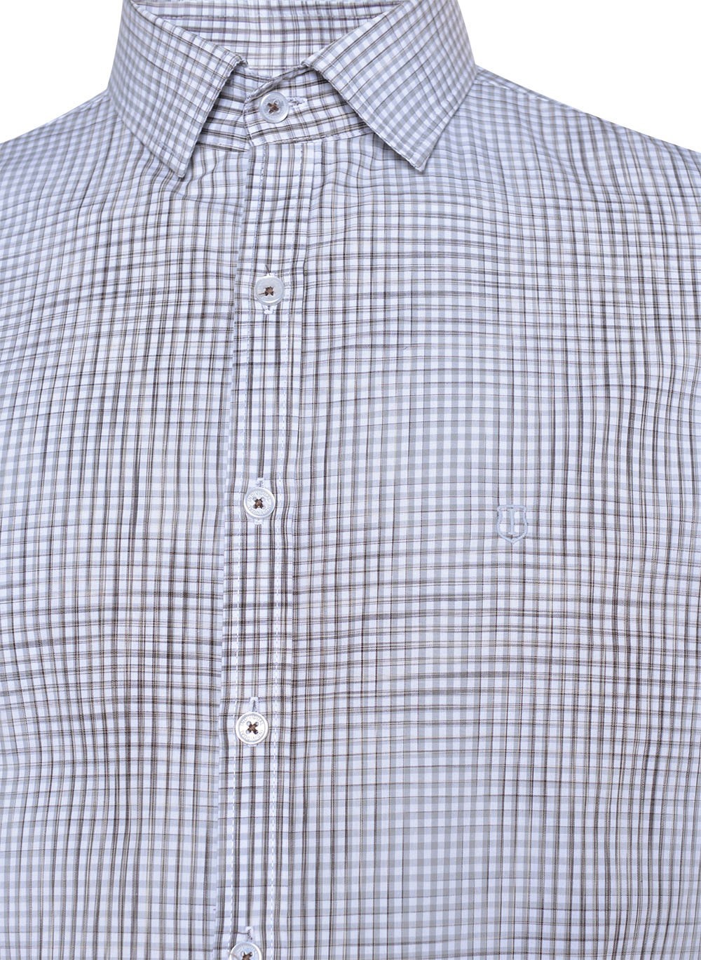 Camisa Social Maquineta Xadrez Azul e Fundo Branco - 2504xfz78908