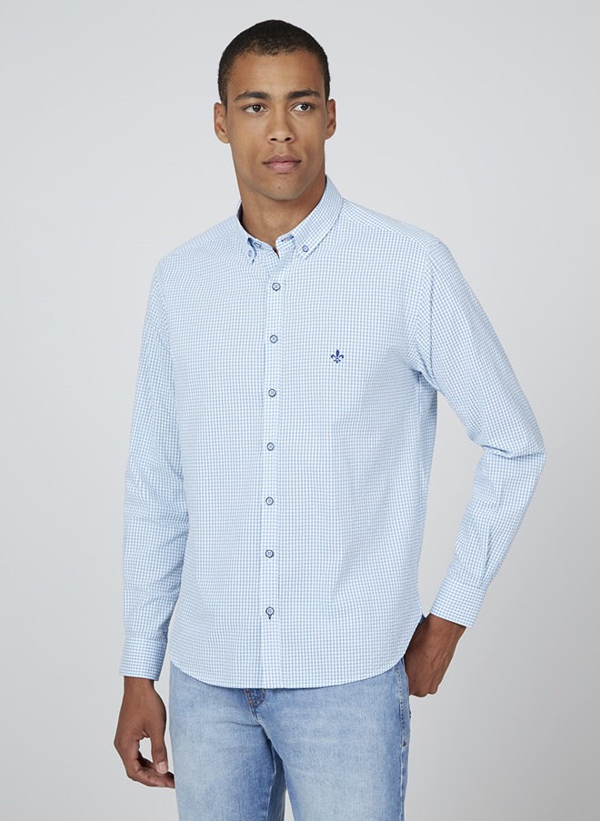 Camisa slim fit xadrez Decenio