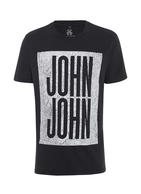 Camiseta John John Masculina Regular Logo Out Preta