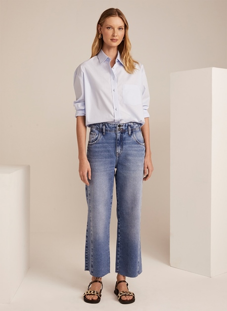 Calça straight feminina cheap