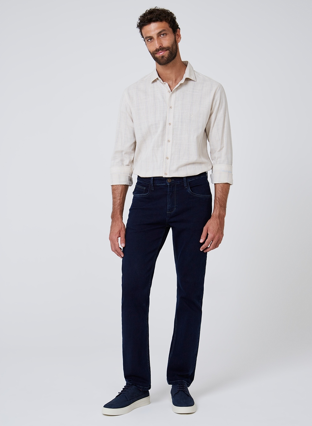 Camisa Slim Fio Tinto Listrada Dudalina Masculina 53.06.3071